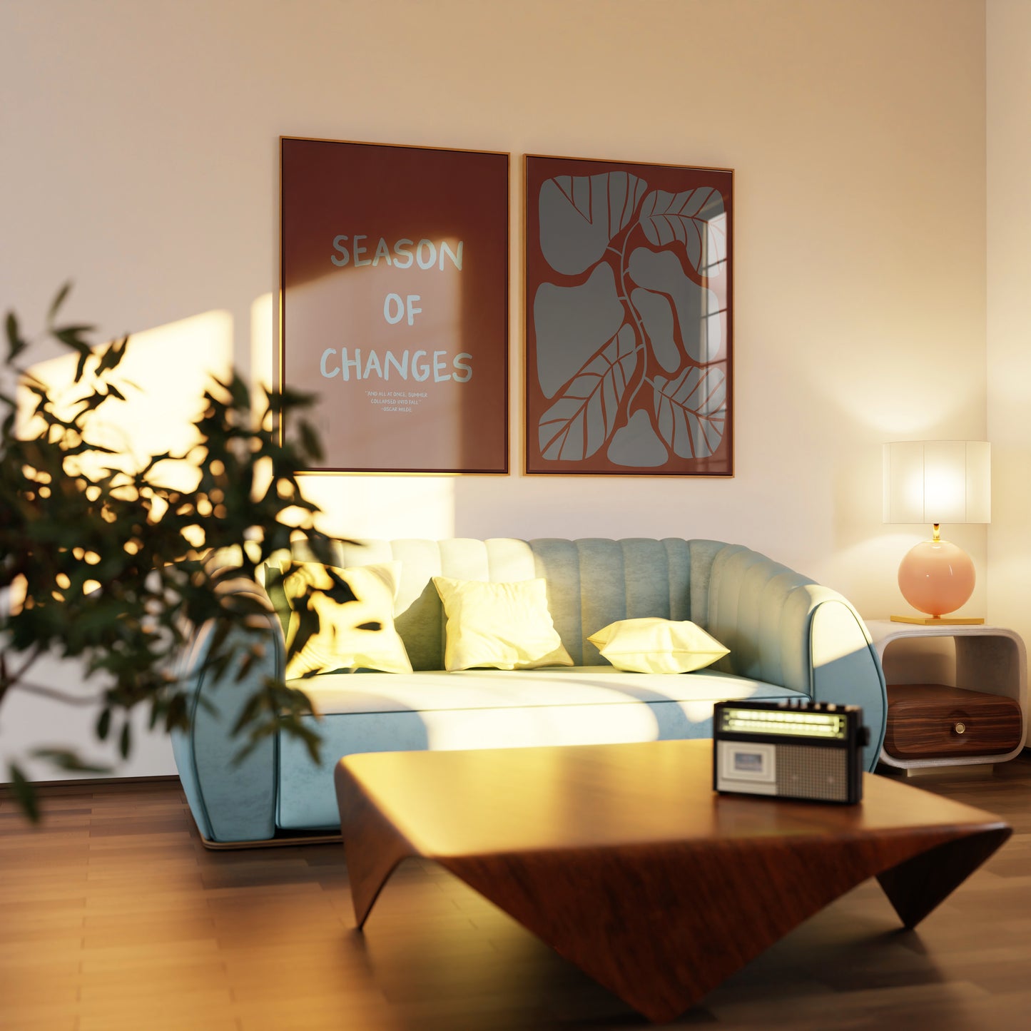 Autumn Monstera Bordeaux Rood Poster