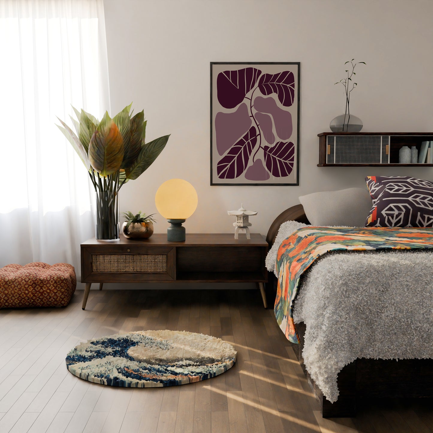 Botanische Monstera Poster Paars