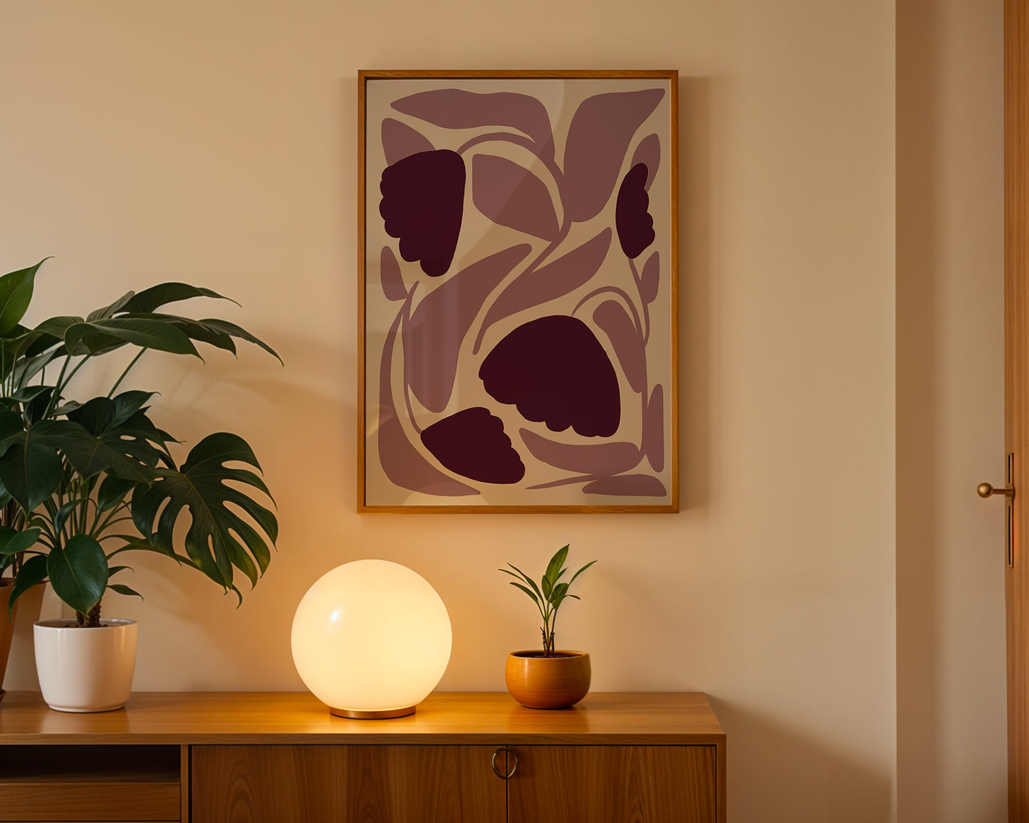 Floral Harmony Paars Poster
