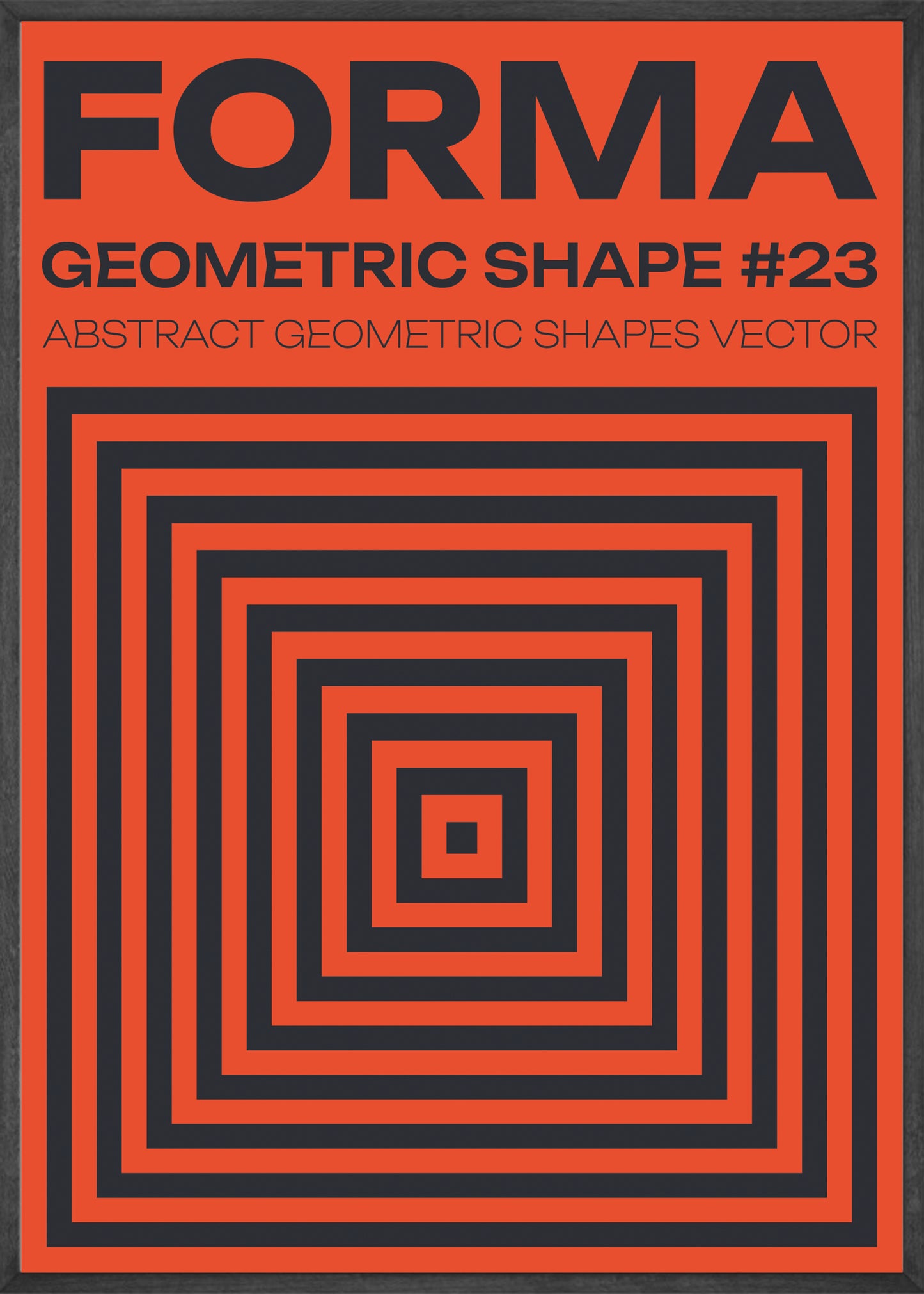 Forma Geometric Shape, Orange & Black Poster