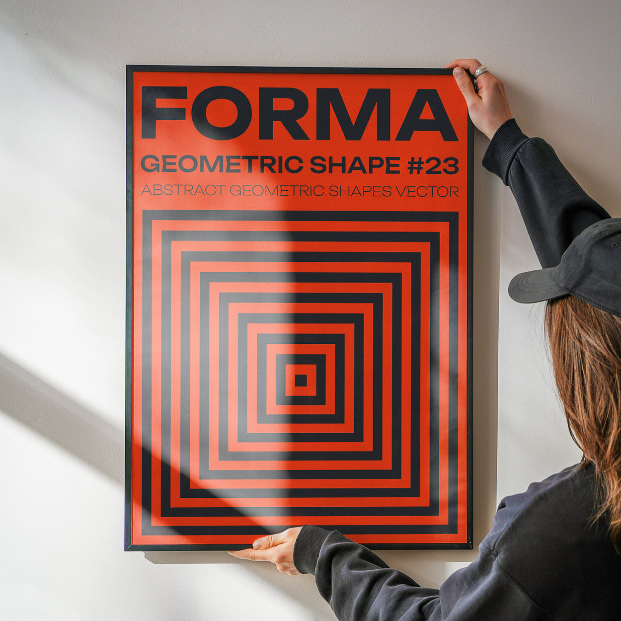Forma Geometric Shape, Orange & Black Poster