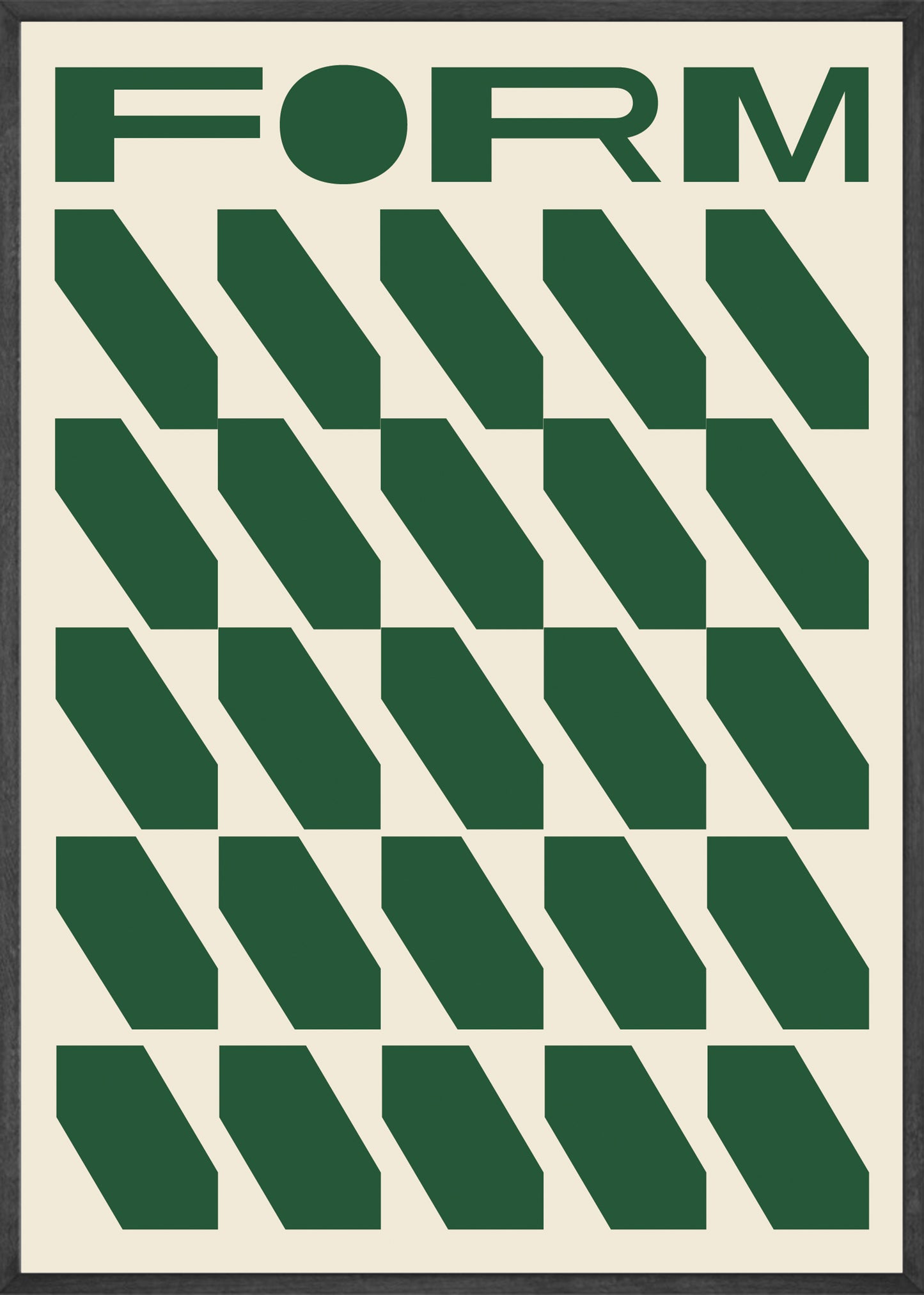 Geometric Form, Beige & Green Poster