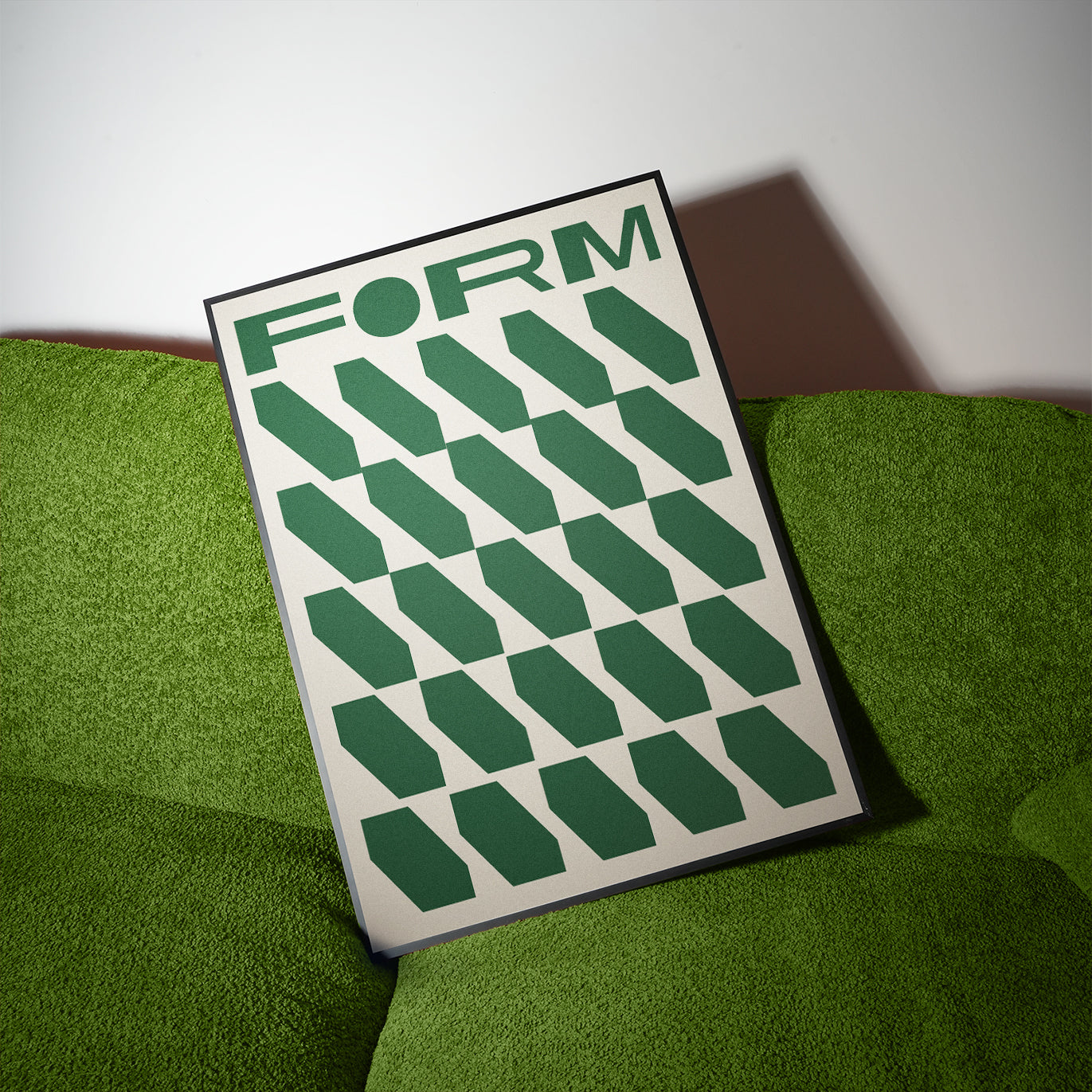 Geometric Form, Beige & Green Poster
