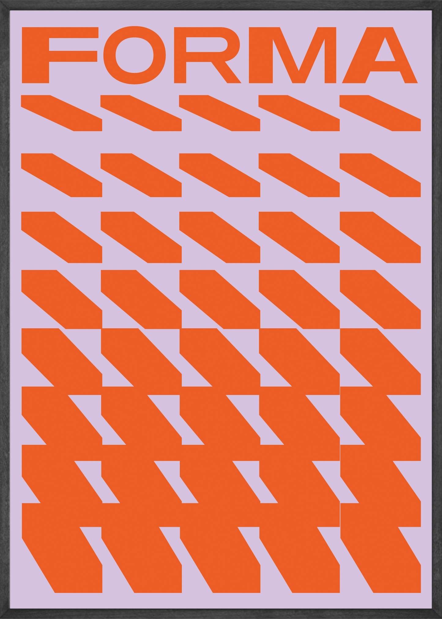 Geometric Forma, Orange & Lilac Poster