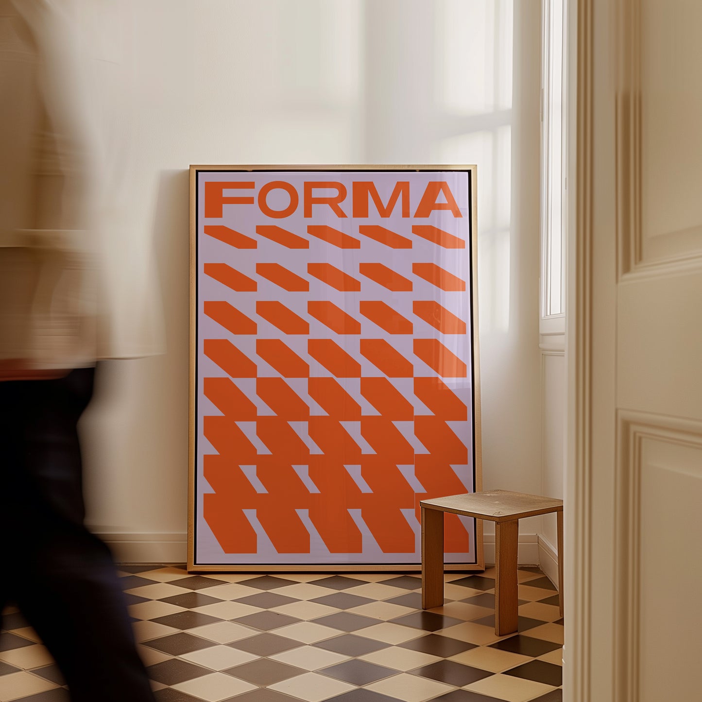 Geometric Forma, Orange & Lilac Poster