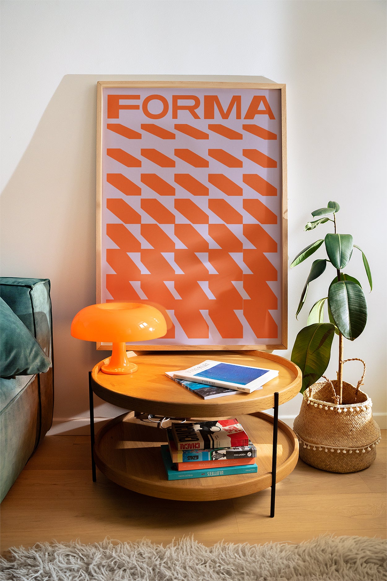 Geometric Forma, Orange & Lilac Poster