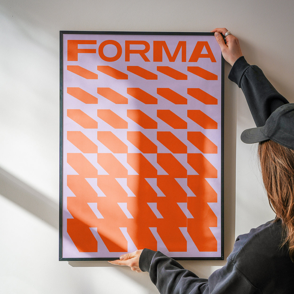 Geometric Forma, Orange & Lilac Poster