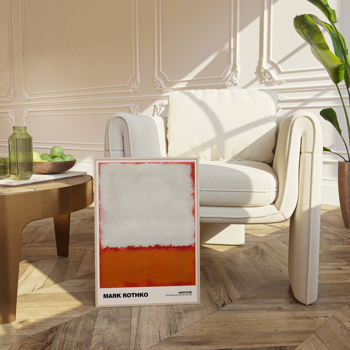 Mark Rothko Untitled Orange red and White Poster
