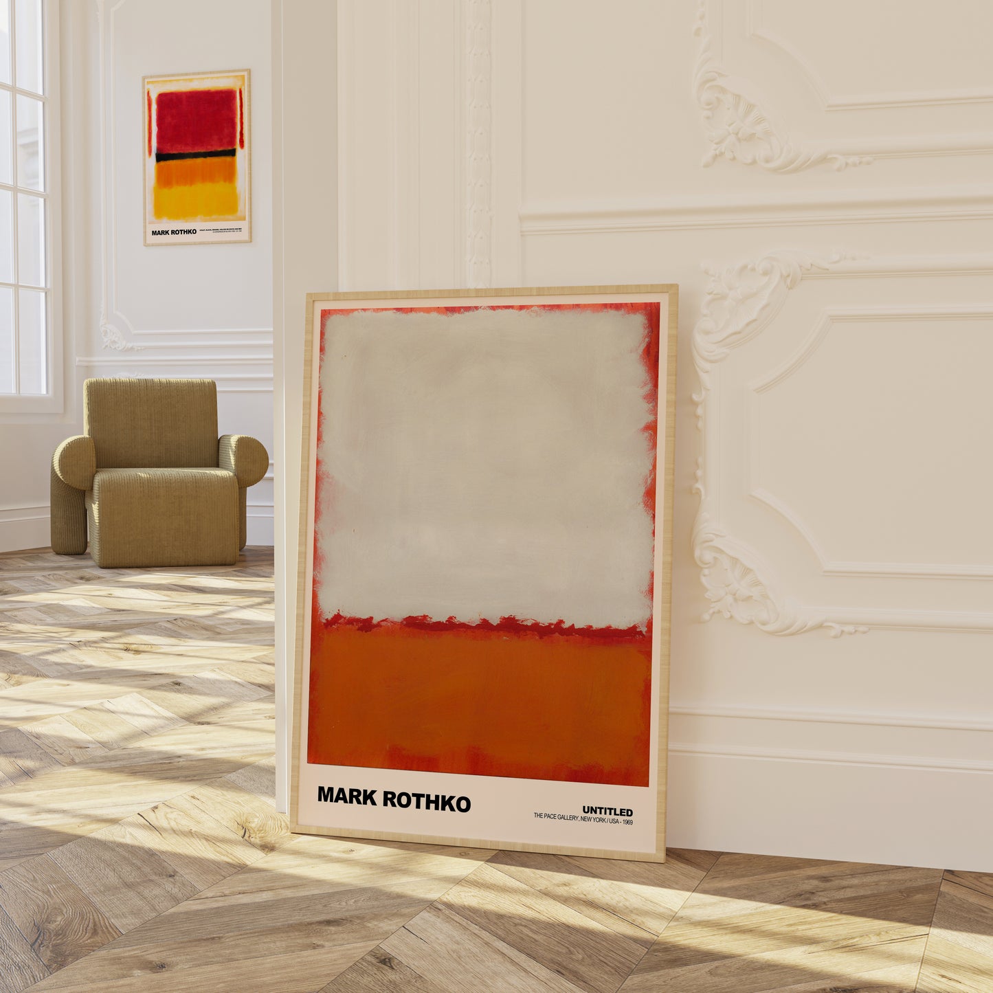 Mark Rothko Untitled Orange red and White Poster