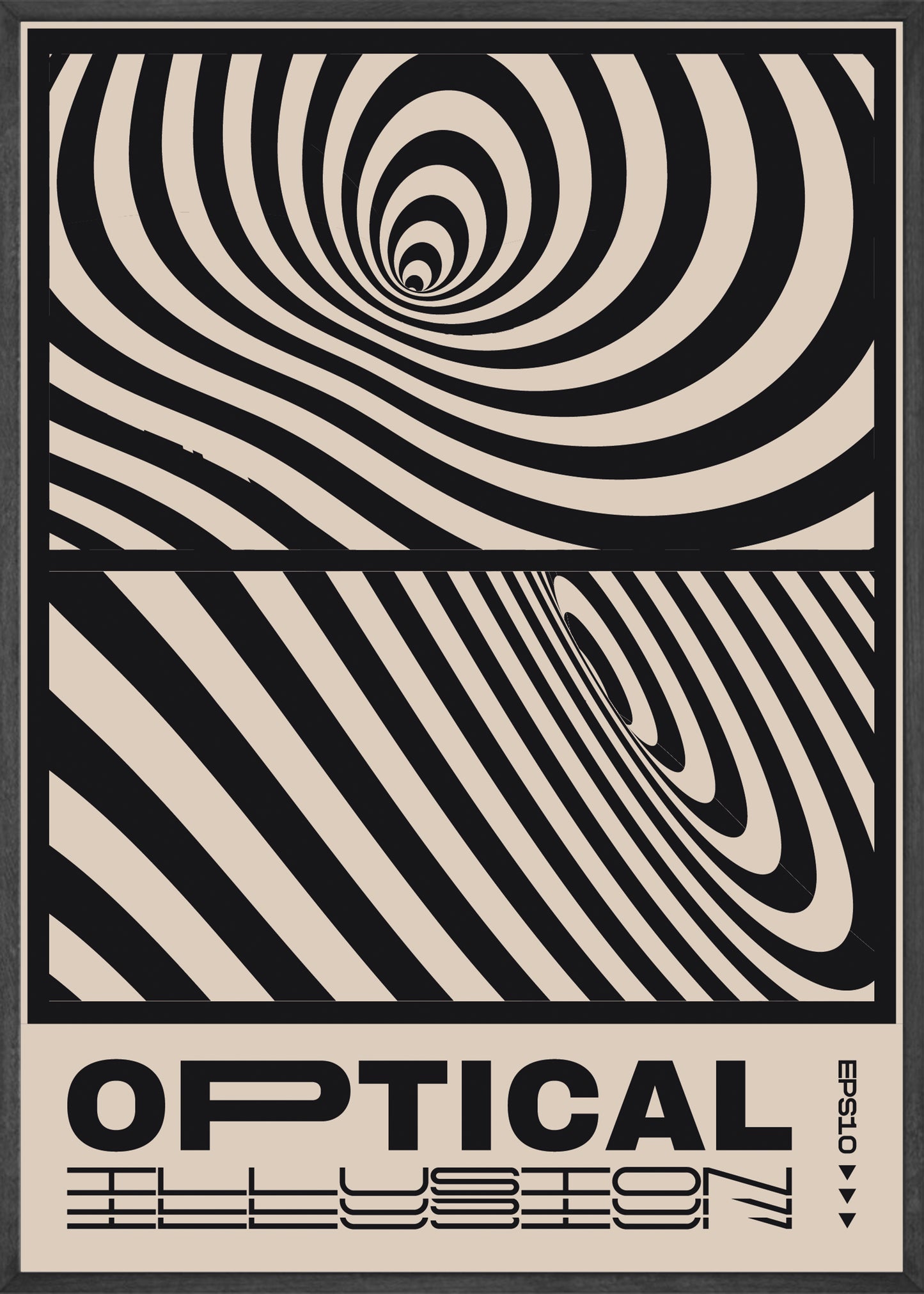 Optical Illusion, Black & White Poster
