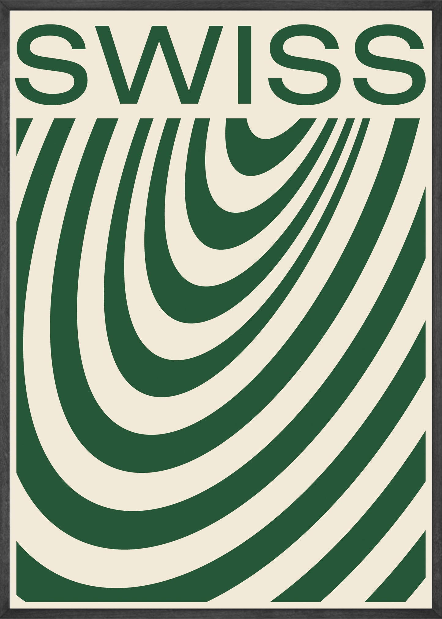 Swiss Motion, Green & Beige Poster