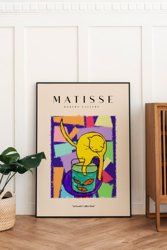 De kat met de rode vis in Achtergrond, Henri Matisse.