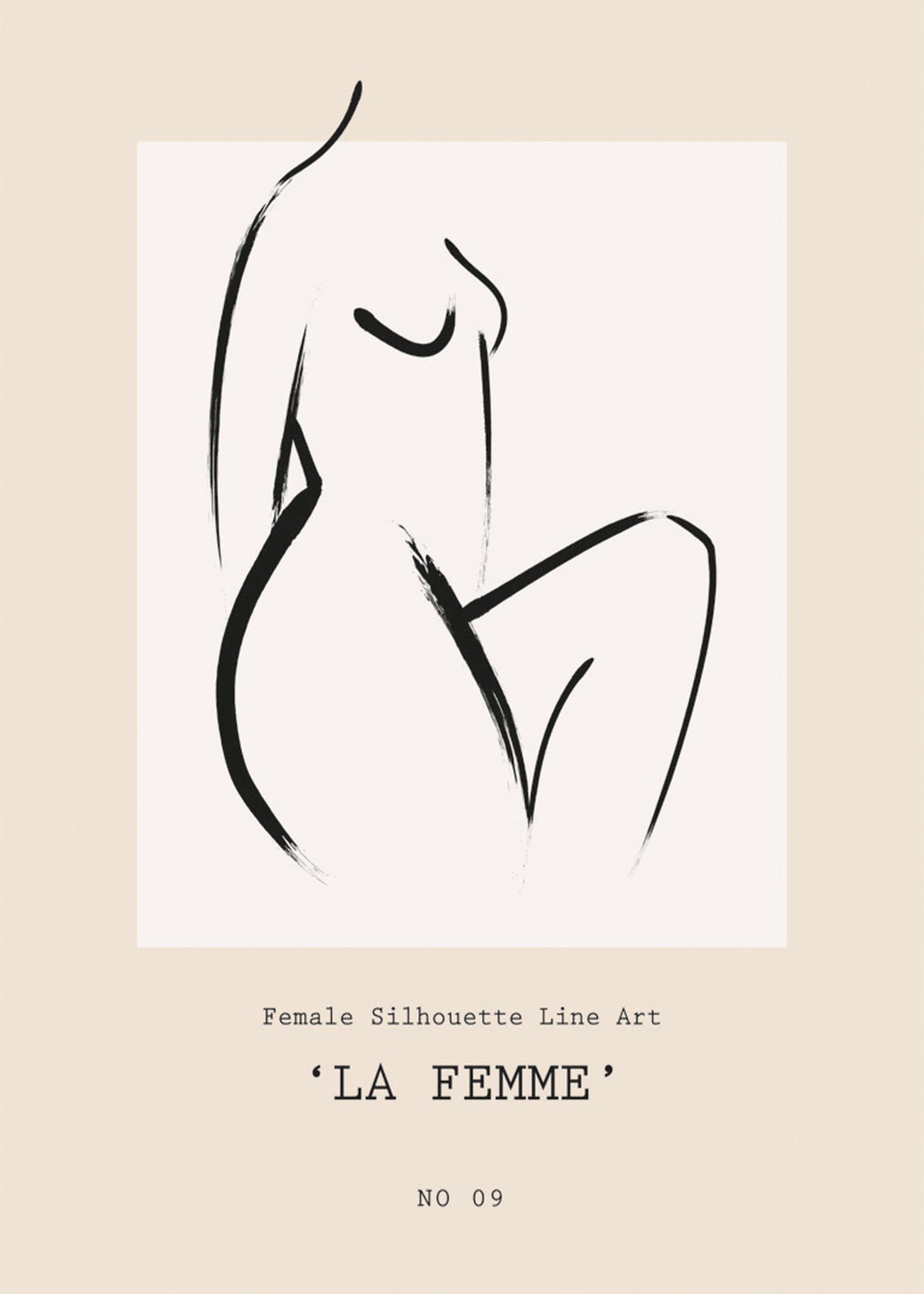 La Femme Silhouette Line Art No9 Poster.