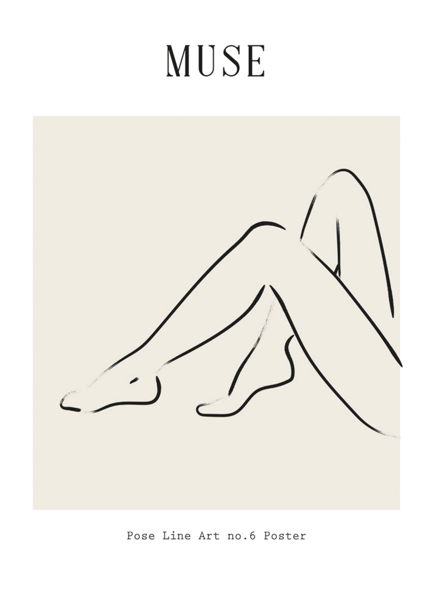 Muse Pose Line Art No6 Poster.