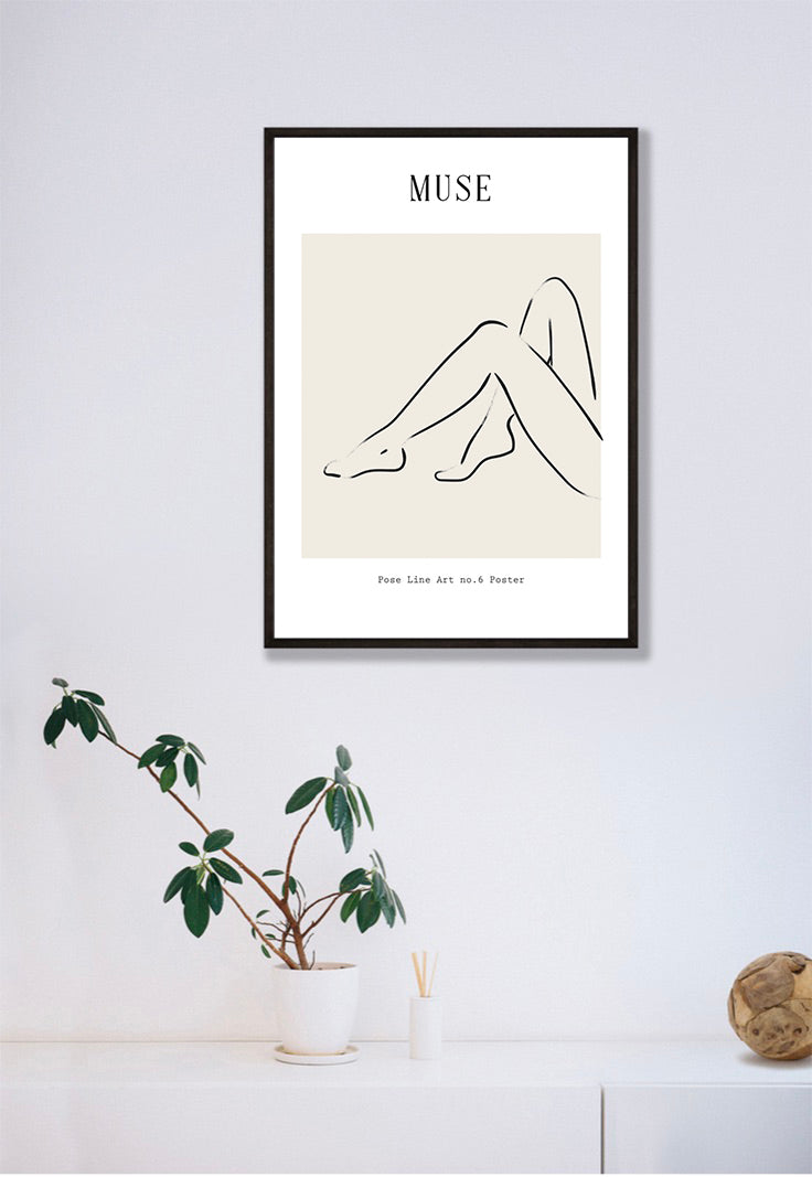 Muse Pose Line Art No6 Poster.