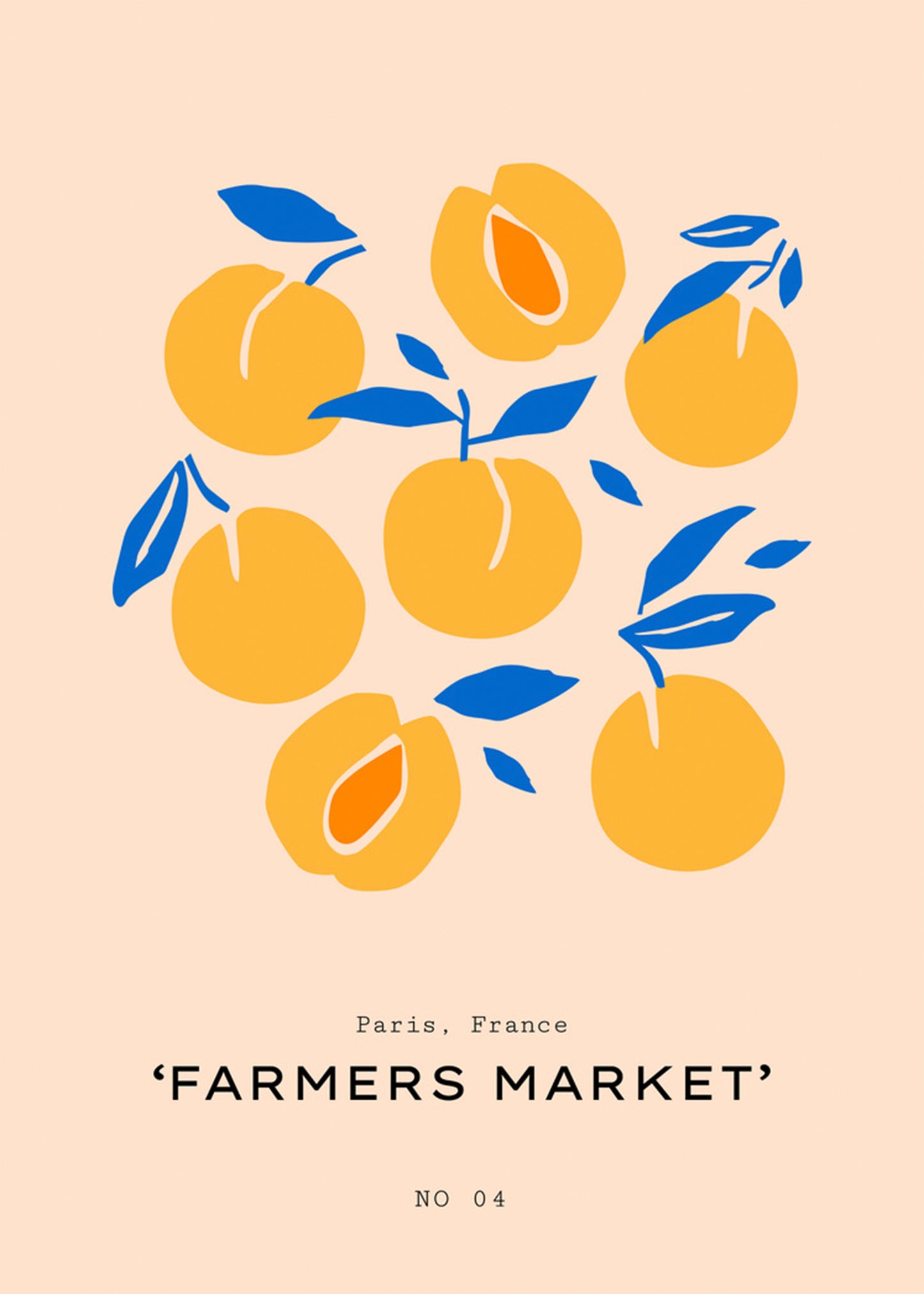 Peaches Farmers Market Paris No4 Poster
