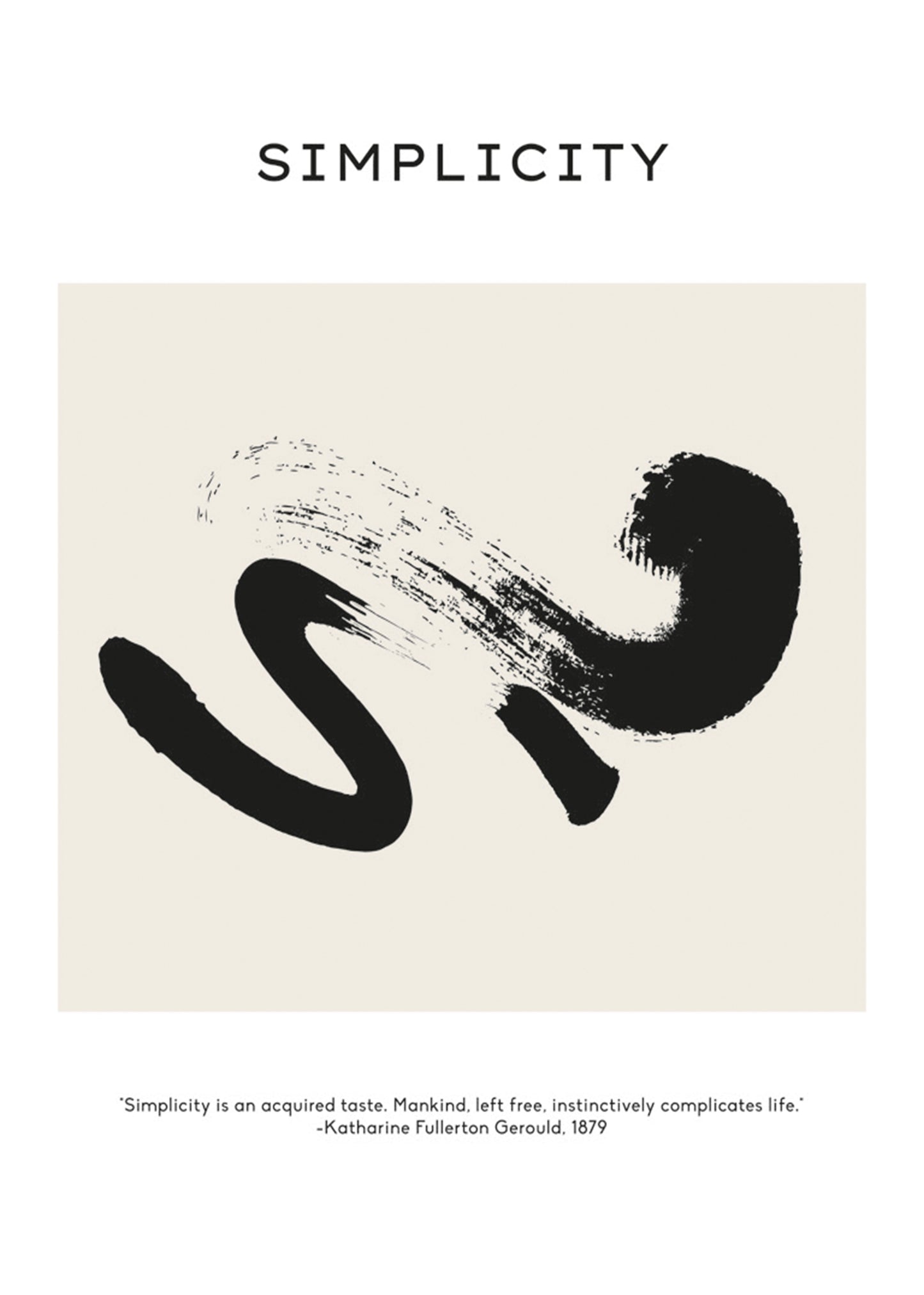 Simplicity Abstract Black Paint Poster