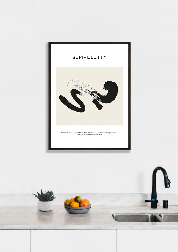 Simplicity Abstract Black Paint Poster