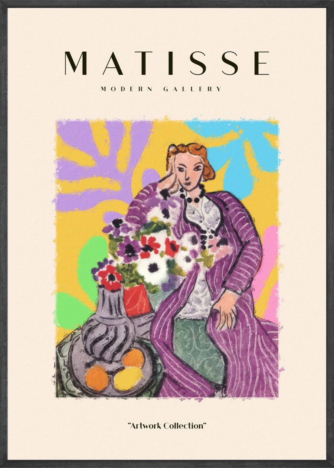 Vrouw met de Paarse Jas in Lijst, Henri Matisse