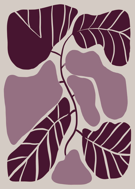 Botanische Monstera Poster Paars