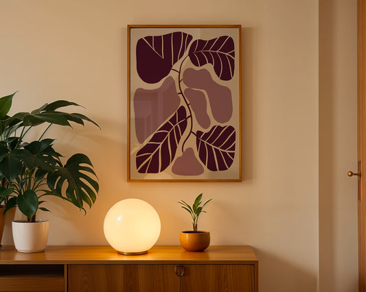 Botanische Monstera Poster Paars