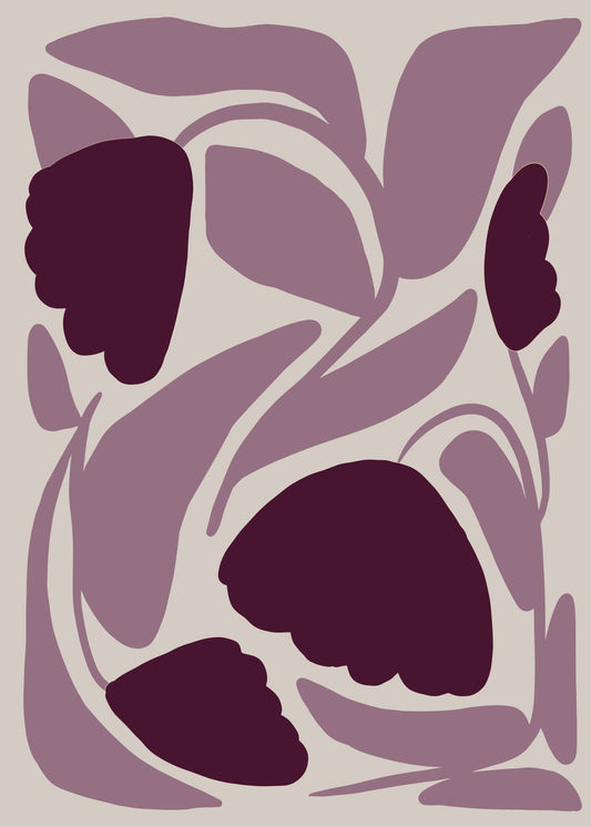 Floral Harmony Paars Poster
