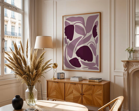 Floral Harmony Paars Poster