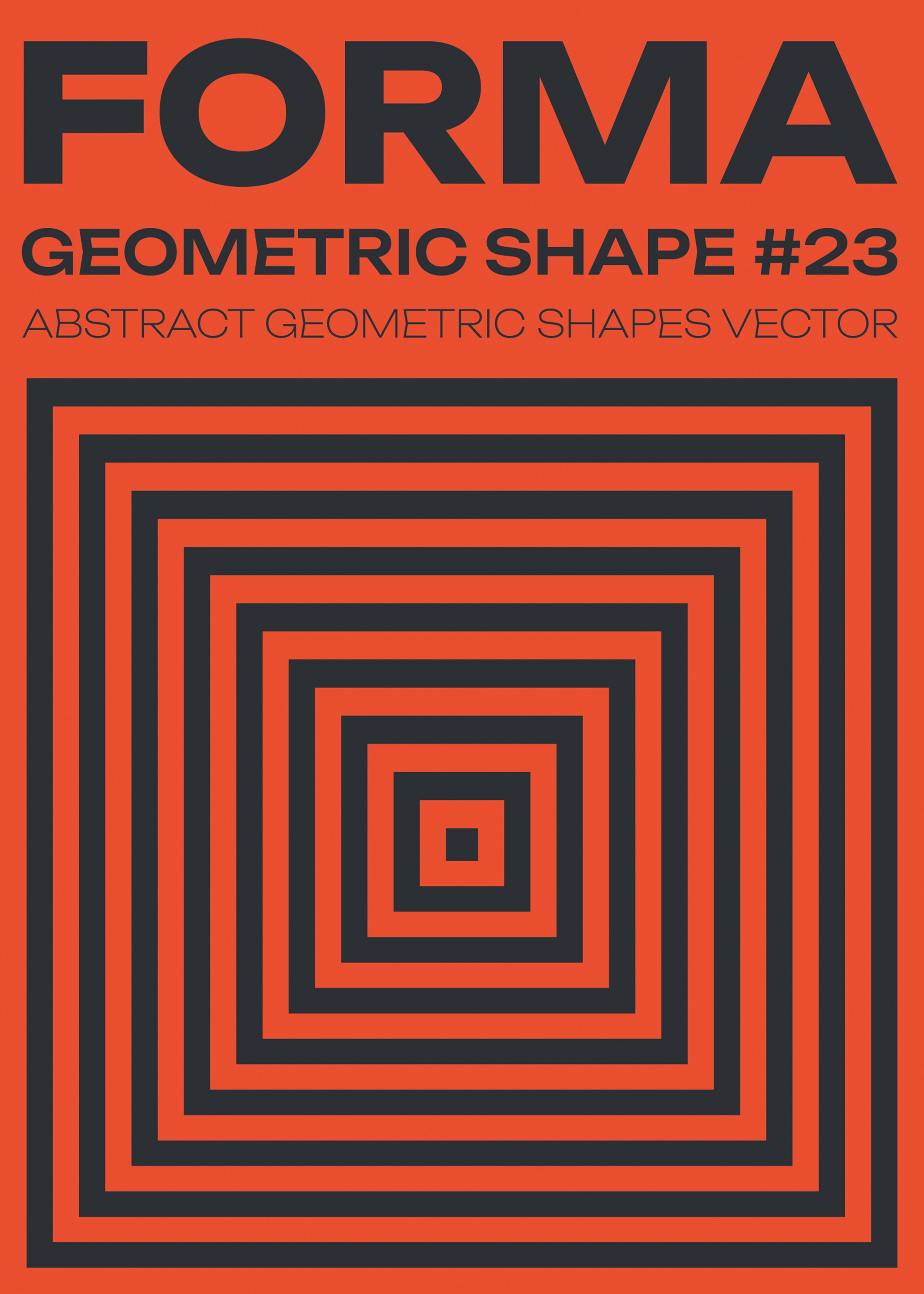 Forma Geometric Shape, Orange & Black Poster – Studio Trenzy