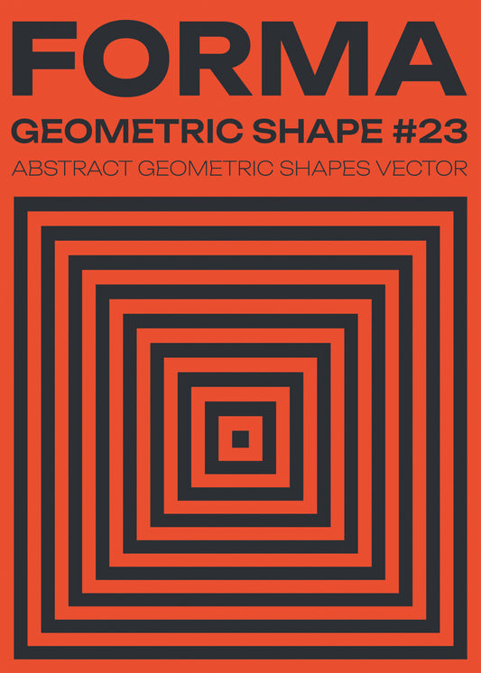 Forma Geometric Shape, Orange & Black Poster