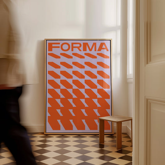 Geometric Forma, Orange & Lilac Poster