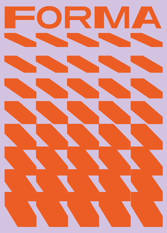 Geometric Forma, Orange & Lilac Poster