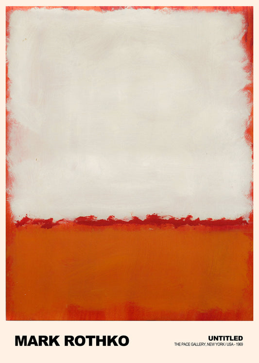 Mark Rothko Untitled Orange red and White Poster