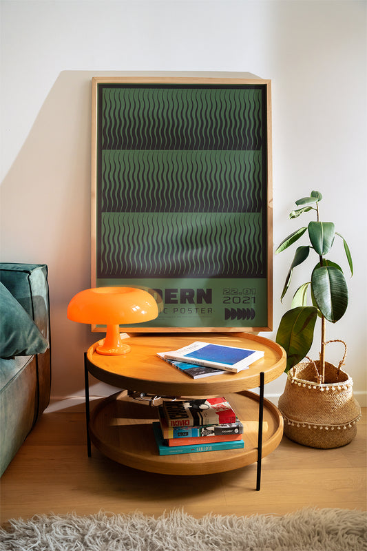 Modern Geometric, Green & Black Poster