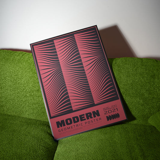 Modern Geometric, Red & Black Poster