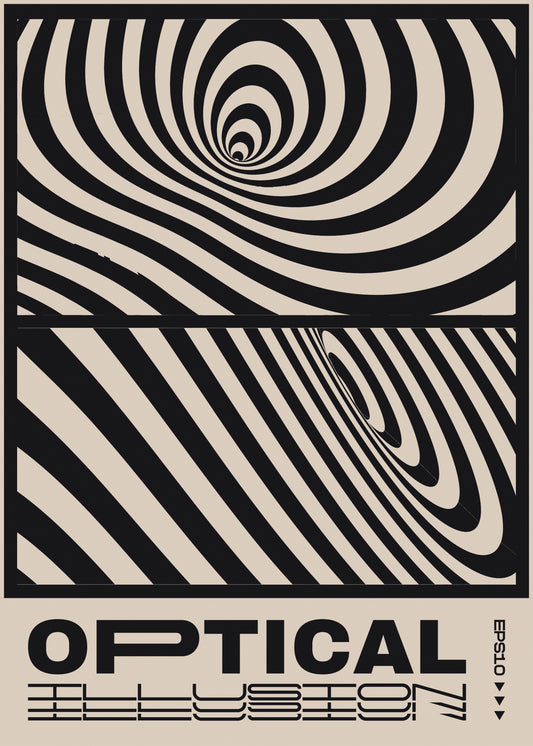 Optical Illusion, Black & White Poster