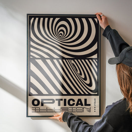 Optical Illusion, Black & White Poster