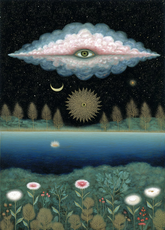 Sterrennacht aan de Oever Poster