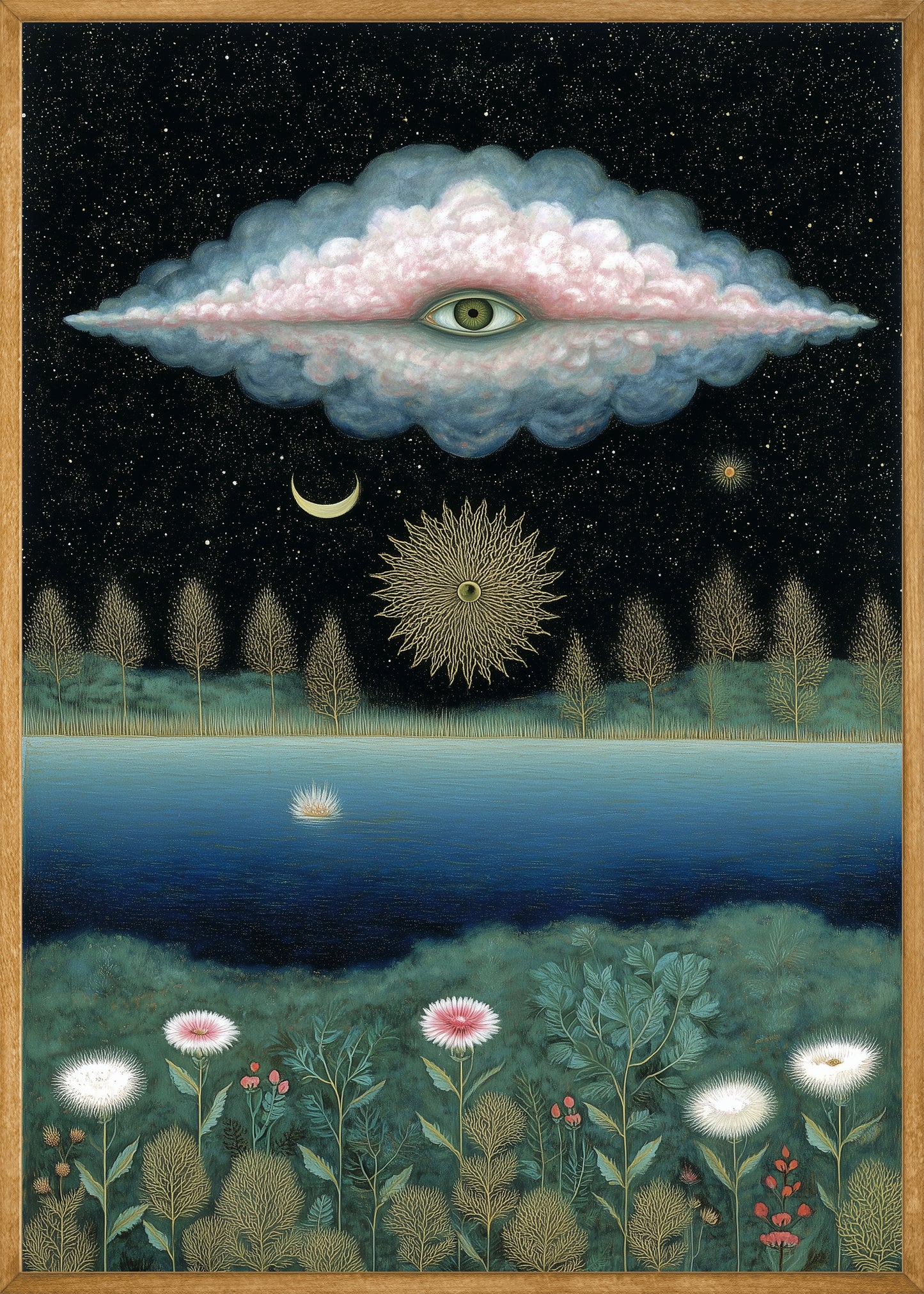 Sterrennacht aan de Oever Poster