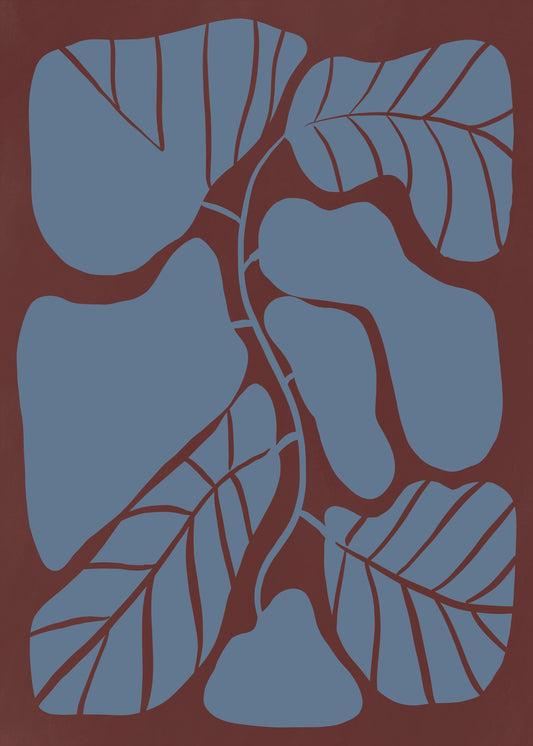 Autumn Monstera Bordeaux Rood Poster