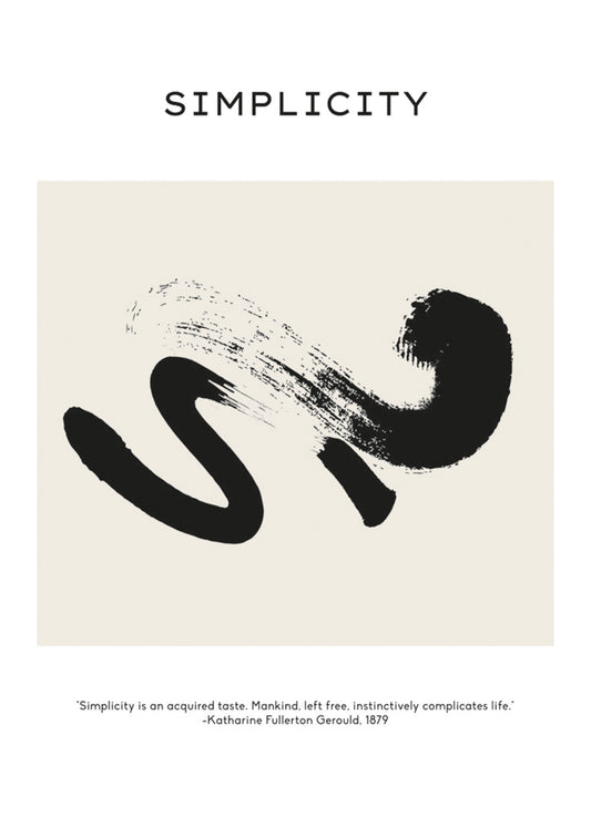 Simplicity Abstract Black Paint Poster