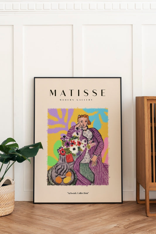 Vrouw met de Paarse Jas in Achtergrond, Henri Matisse